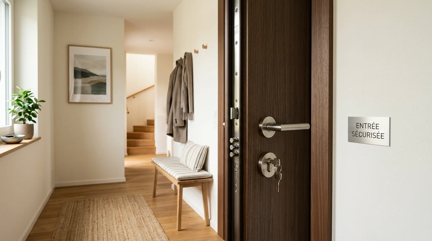 Porte d'entrée équipée d'une serrure multipoints dans un appartement