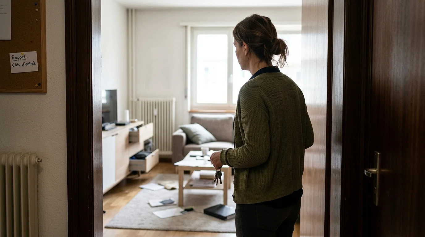 Personne découvrant que sa maison a été cambriolée en rentrant chez elle