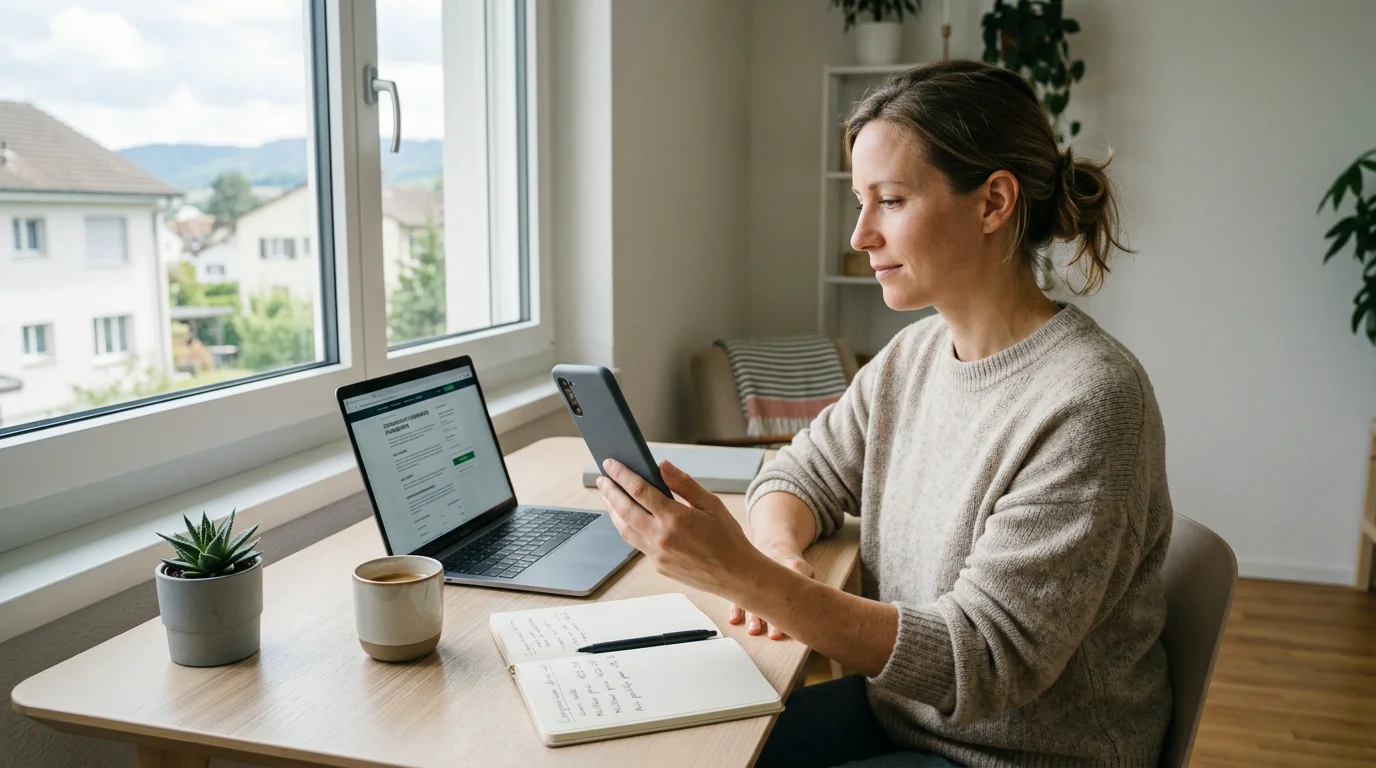 Personne comparant des devis et avis de serruriers sur son téléphone