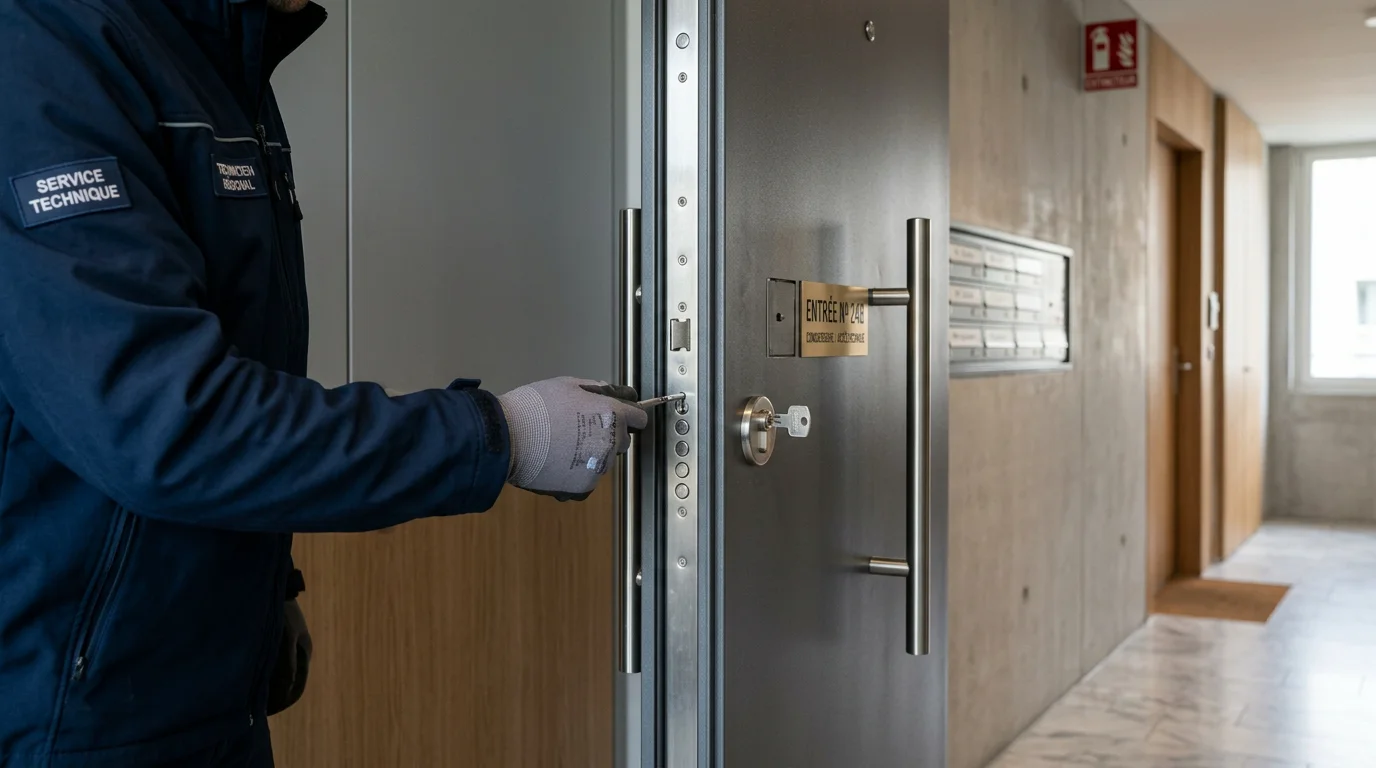 Porte blindée équipée d'une serrure multipoints installée par un technicien