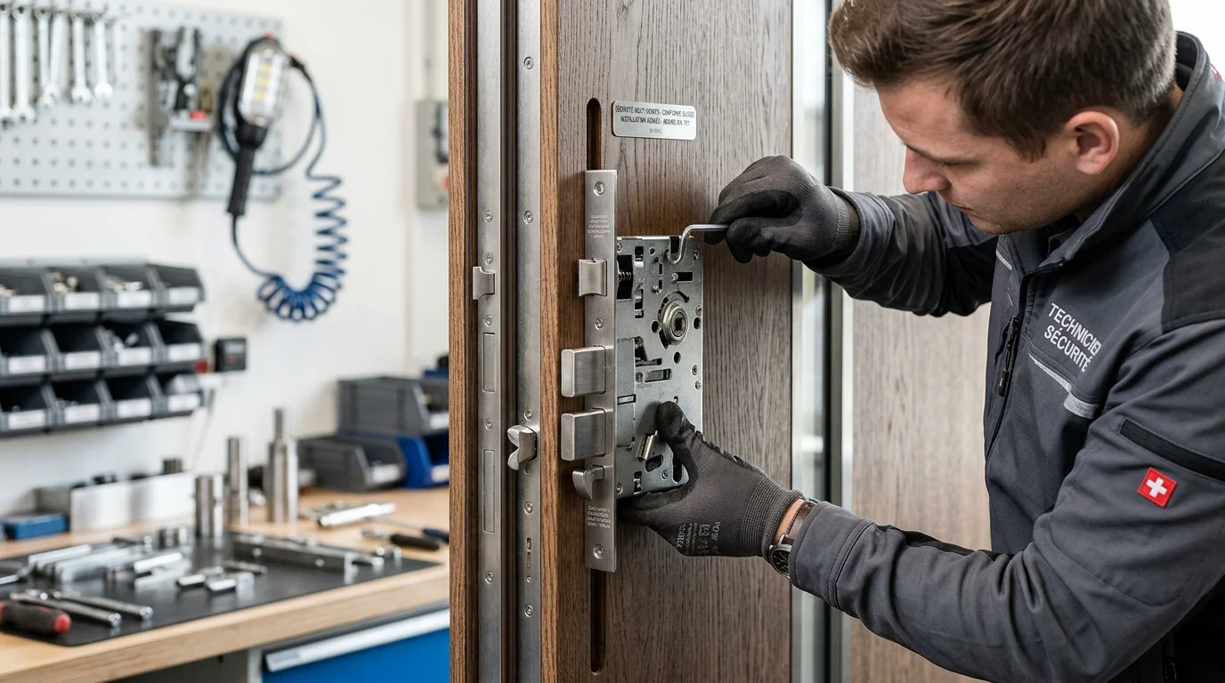 Installation d'une serrure multipoints sur une porte blindée à Genève