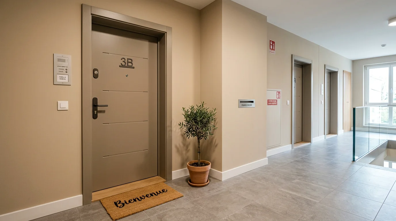Porte d'entrée d'appartement équipée d'une serrure multipoints à Genève