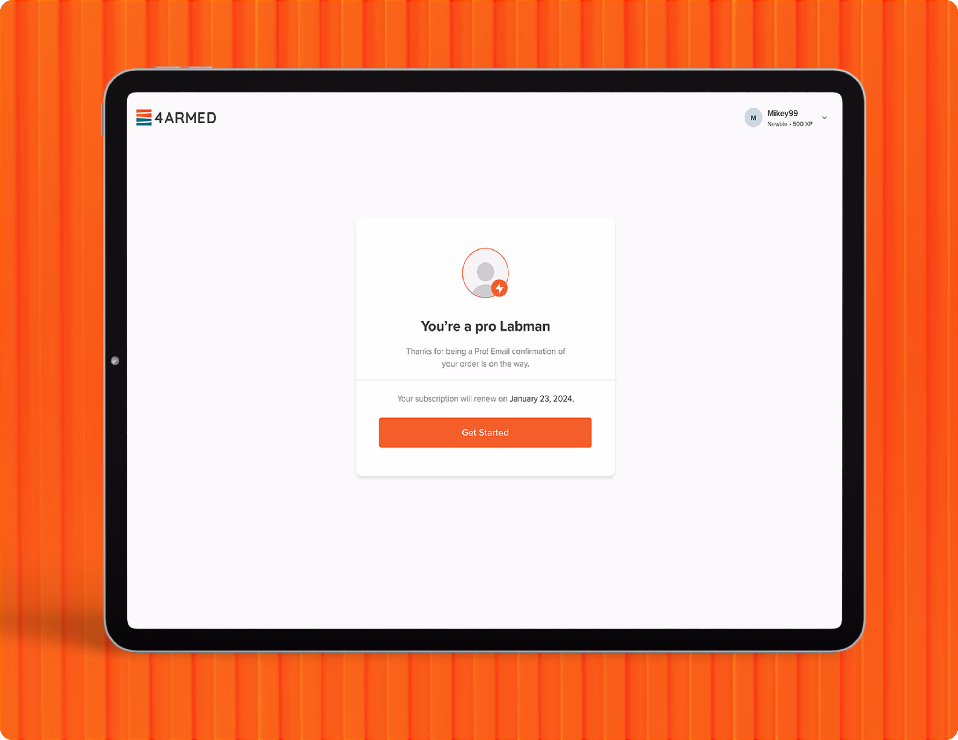 Screen shot of mentalfit app with homepage