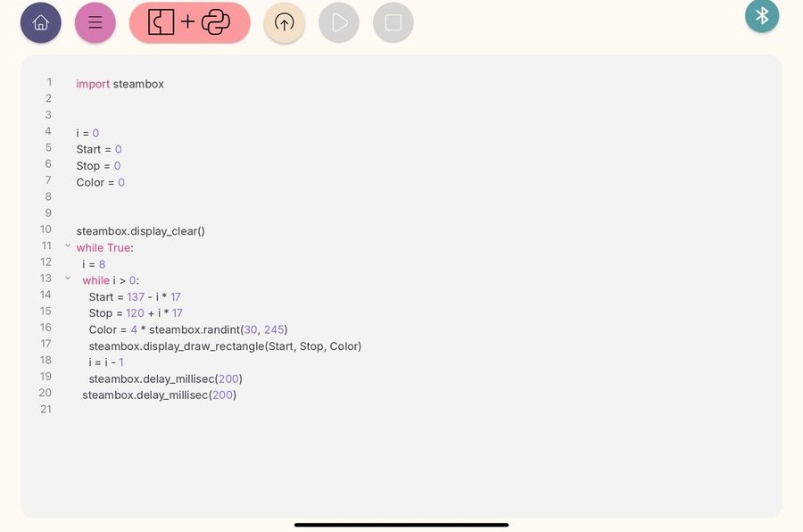 Aplicación ATP Junior, editor de Python