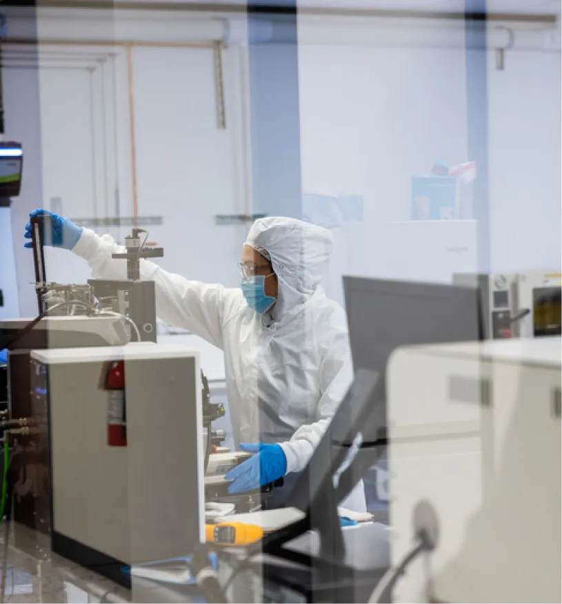 Scientist in lab setting