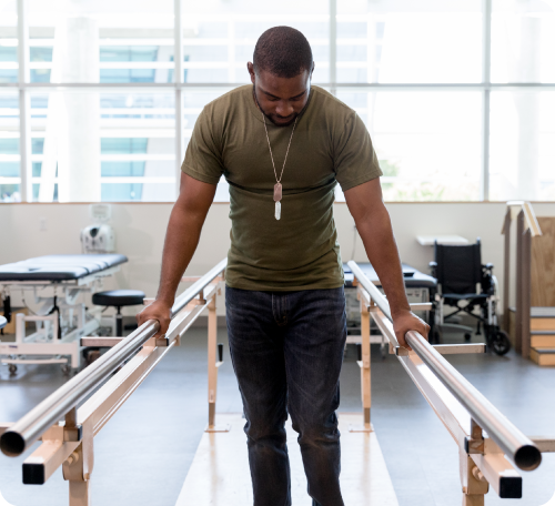Photo of a man holding bars