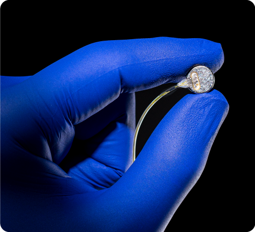 Fingers grasping a cortical module