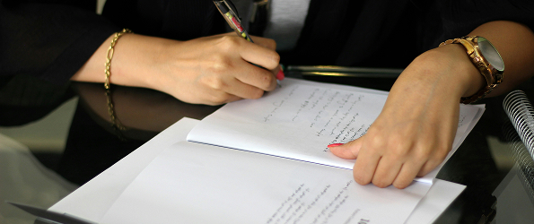writing in a paper