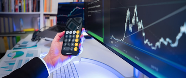 hand with a calculator