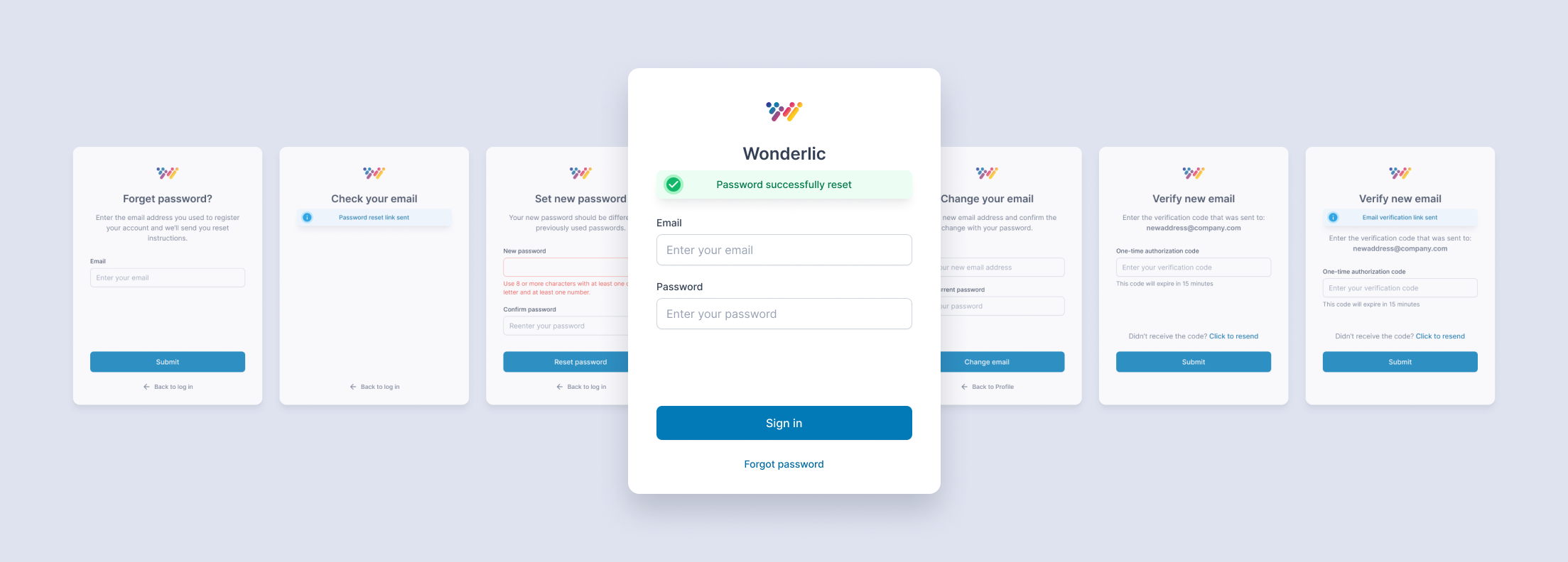 Auth screens