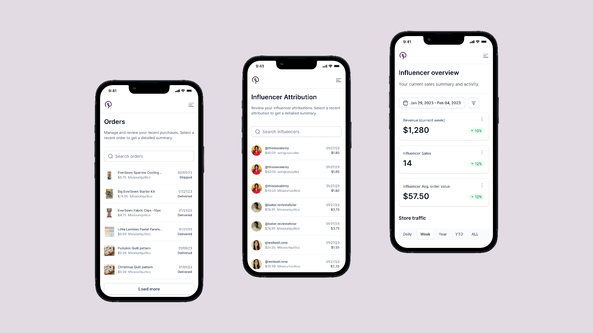 Influencer Screens