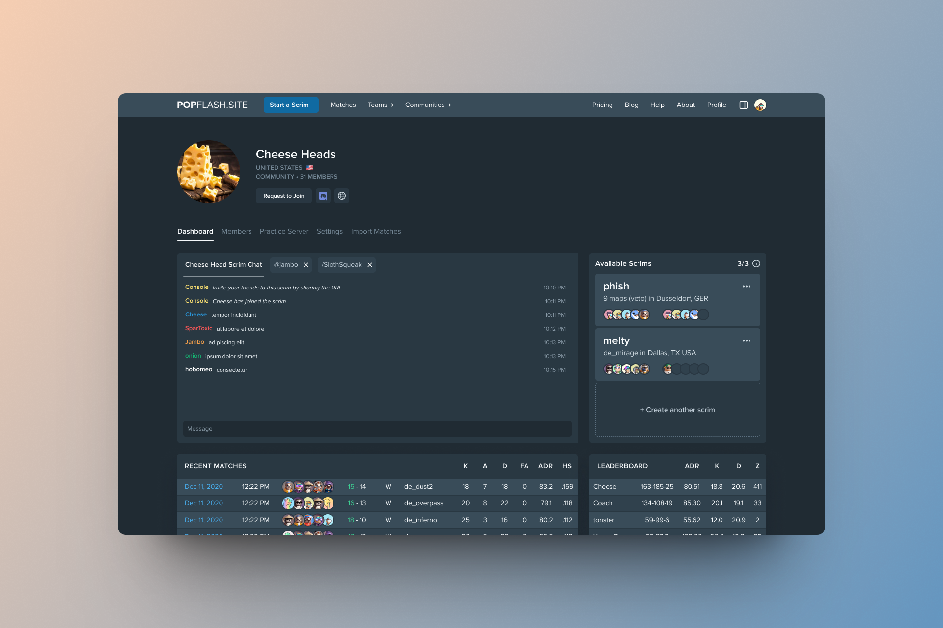 Scrim Select