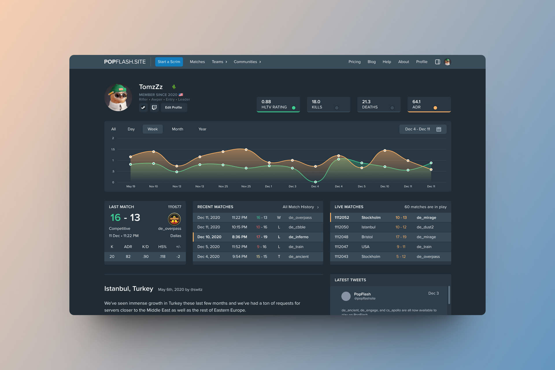 Profile page