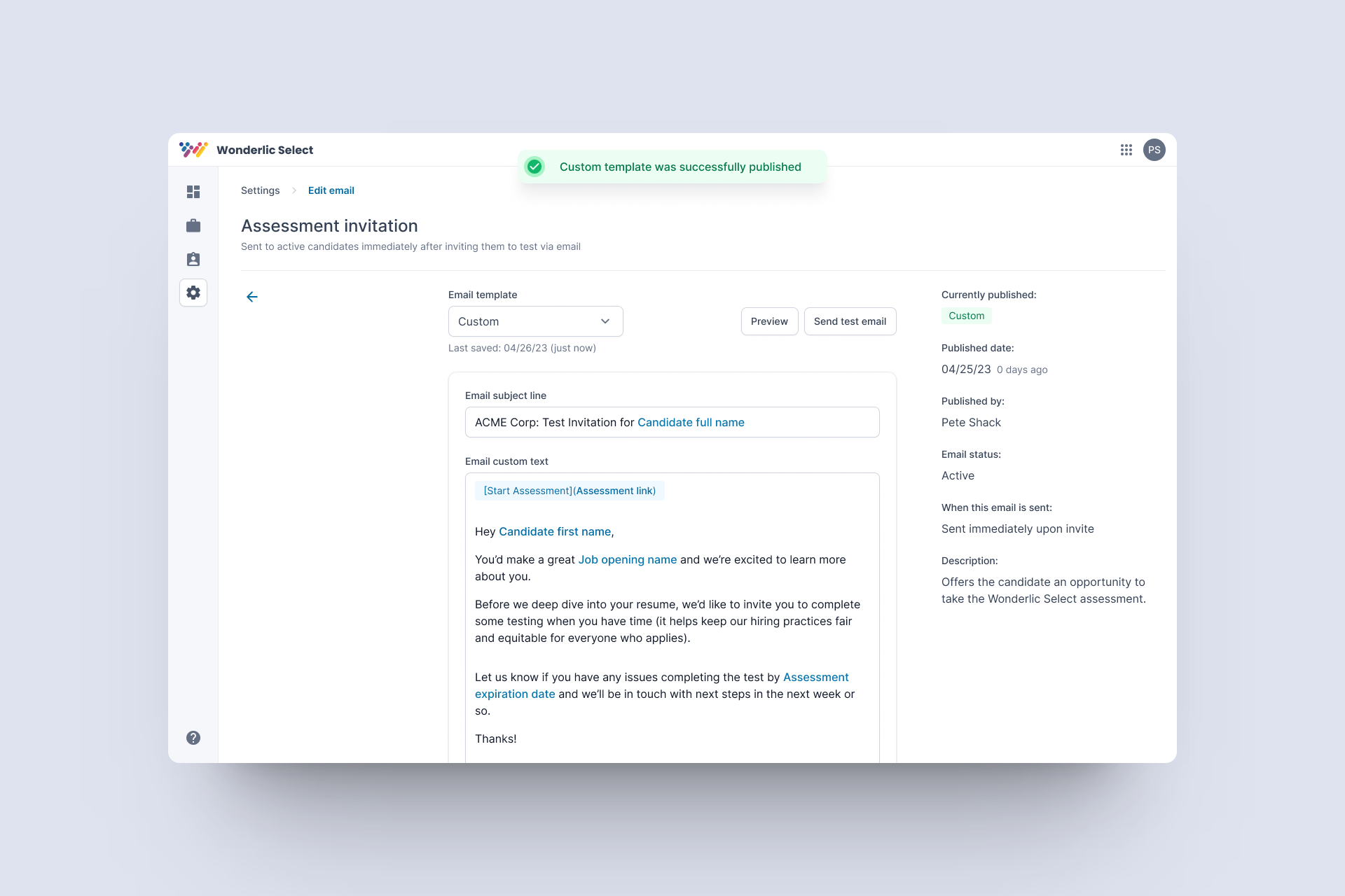 Custom Email