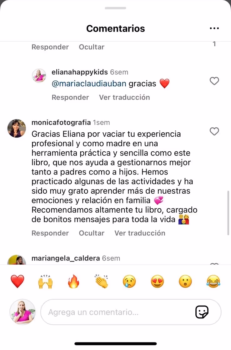 Testimonial 4 de cliente satisfecho de Elianahappykids
