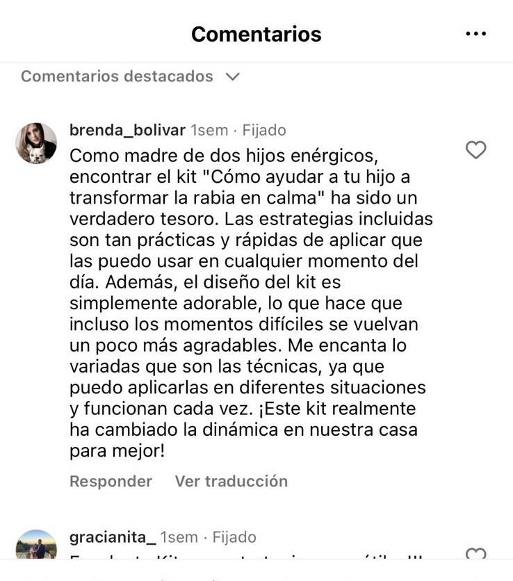 Testimonial 1 de cliente satisfecho de Elianahappykids