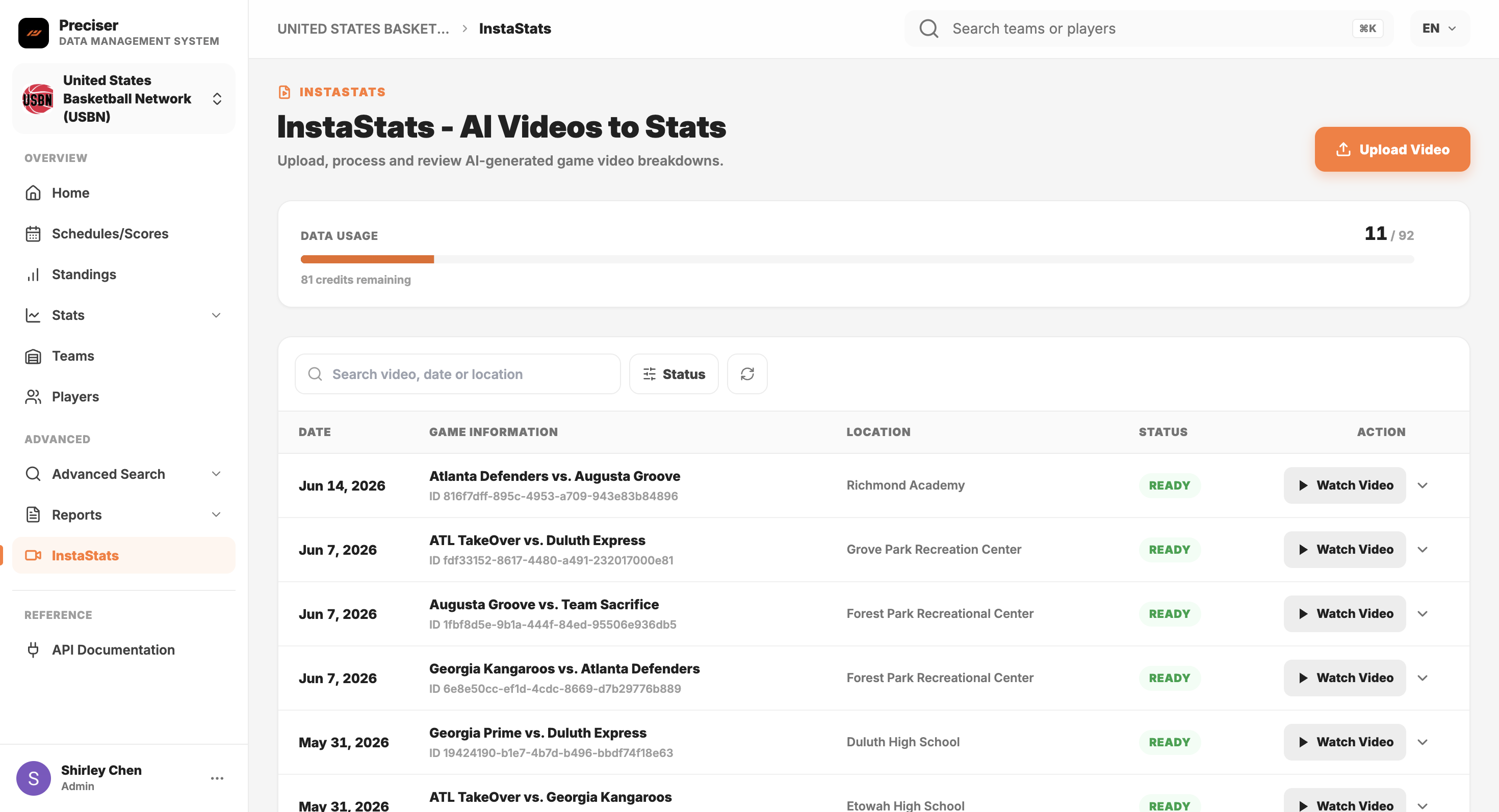 InstaStats - Upload Video