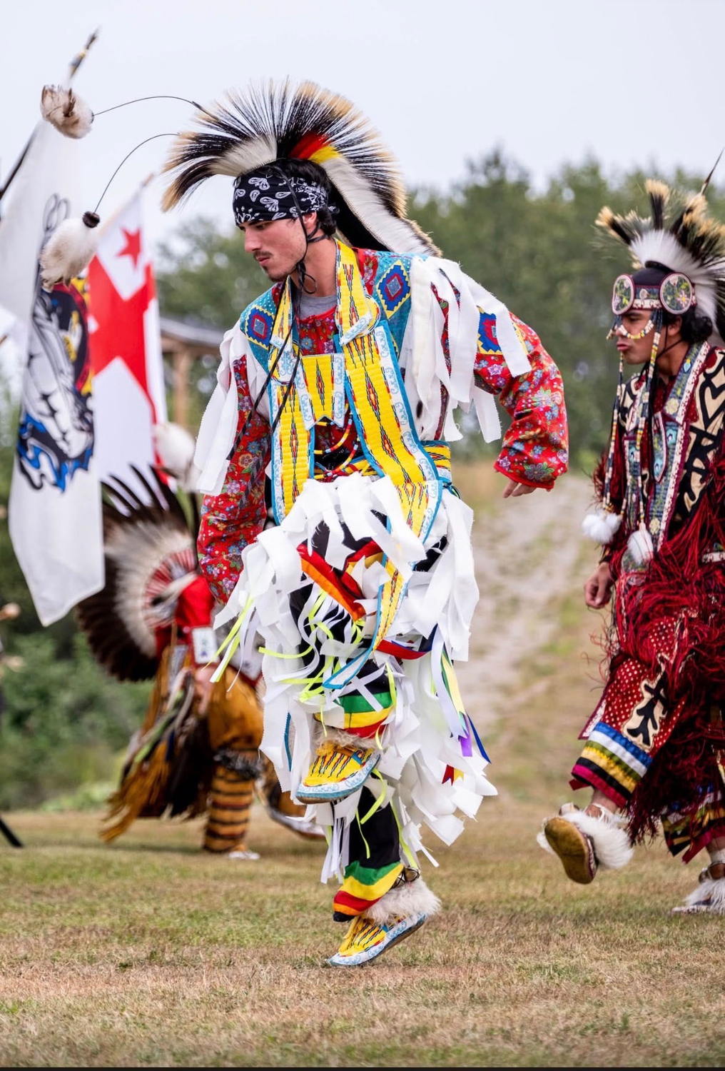 Dancer in regalia at a powwow
