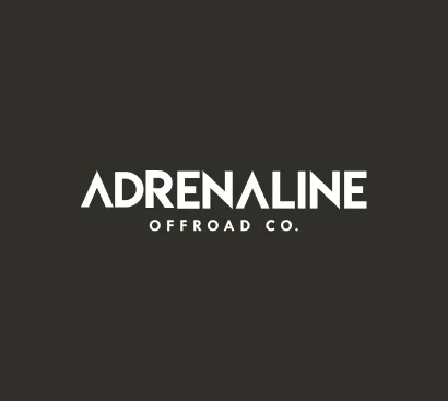 Adrenaline Offroad Co. wordmark on charcoal