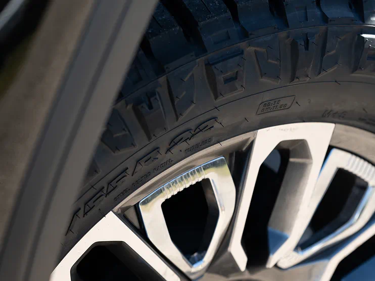 Off road tire and wheel, close up