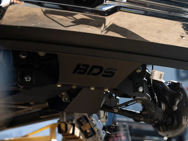 BDS skid plate under a lifted truck