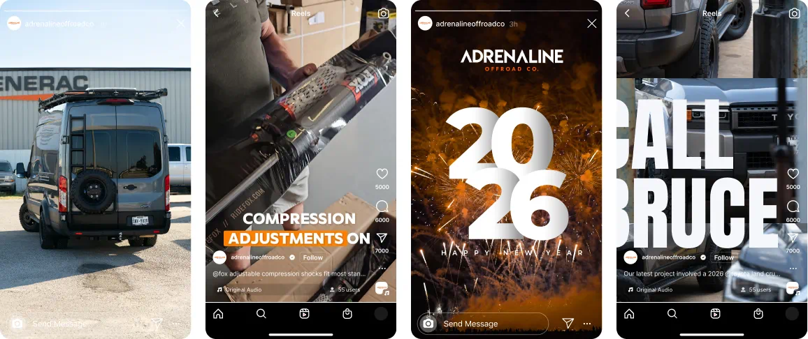 Adrenaline Offroad Co. Instagram Reels and story covers