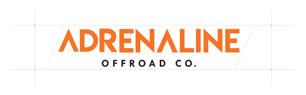 Adrenaline Offroad Co. wordmark, orange on white