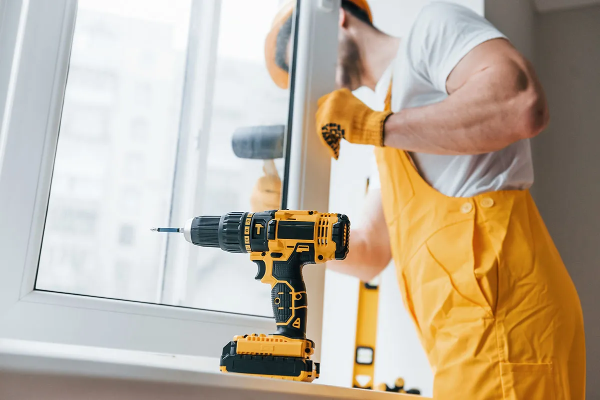 Handyman fixing door
