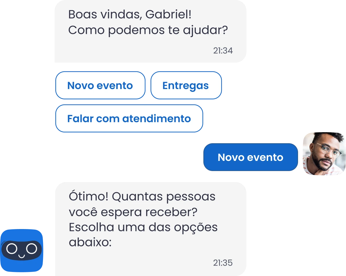 Composição conversa com bot Octadesk