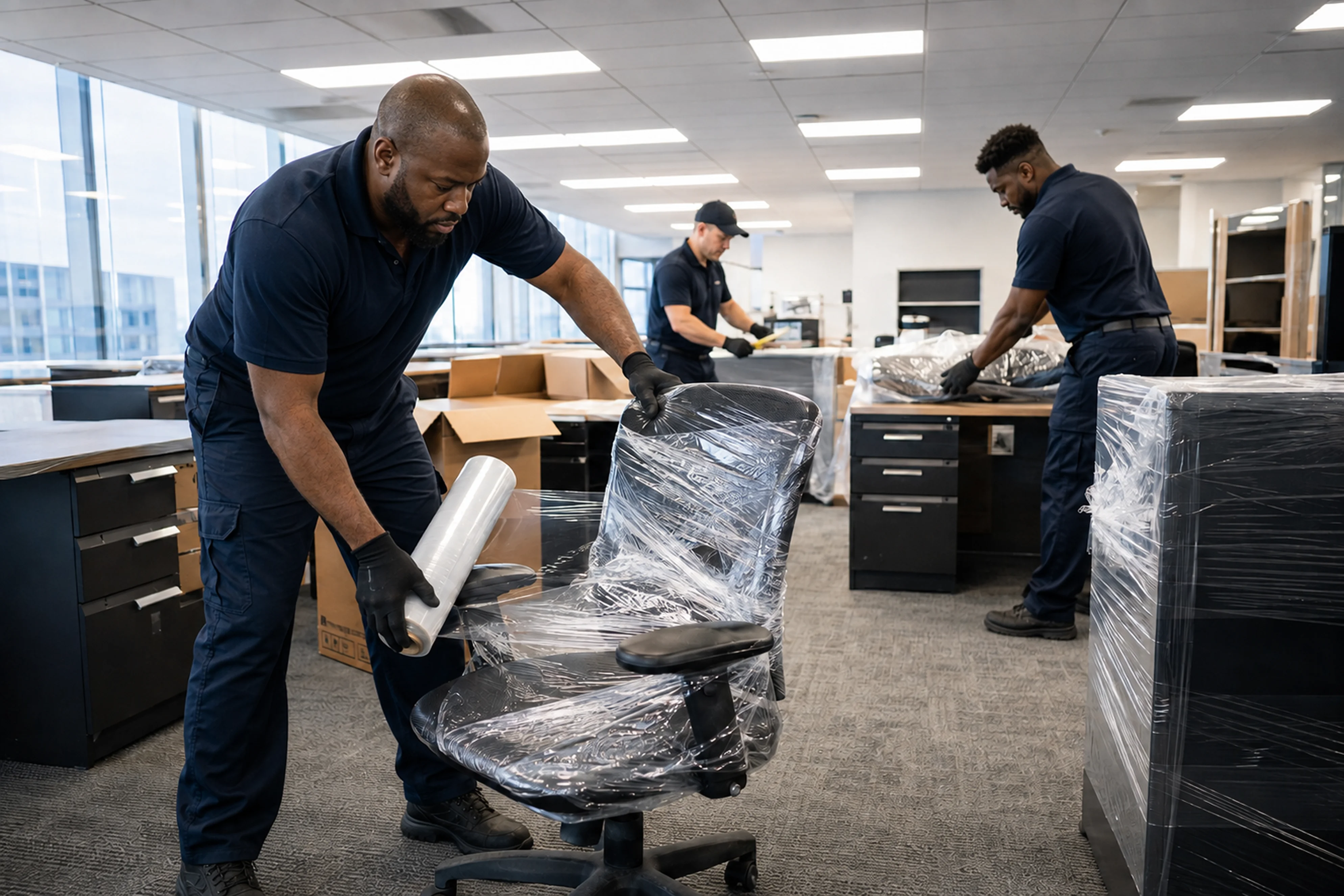 Office furniture arranged for liquidation and decommissioning services in Toronto