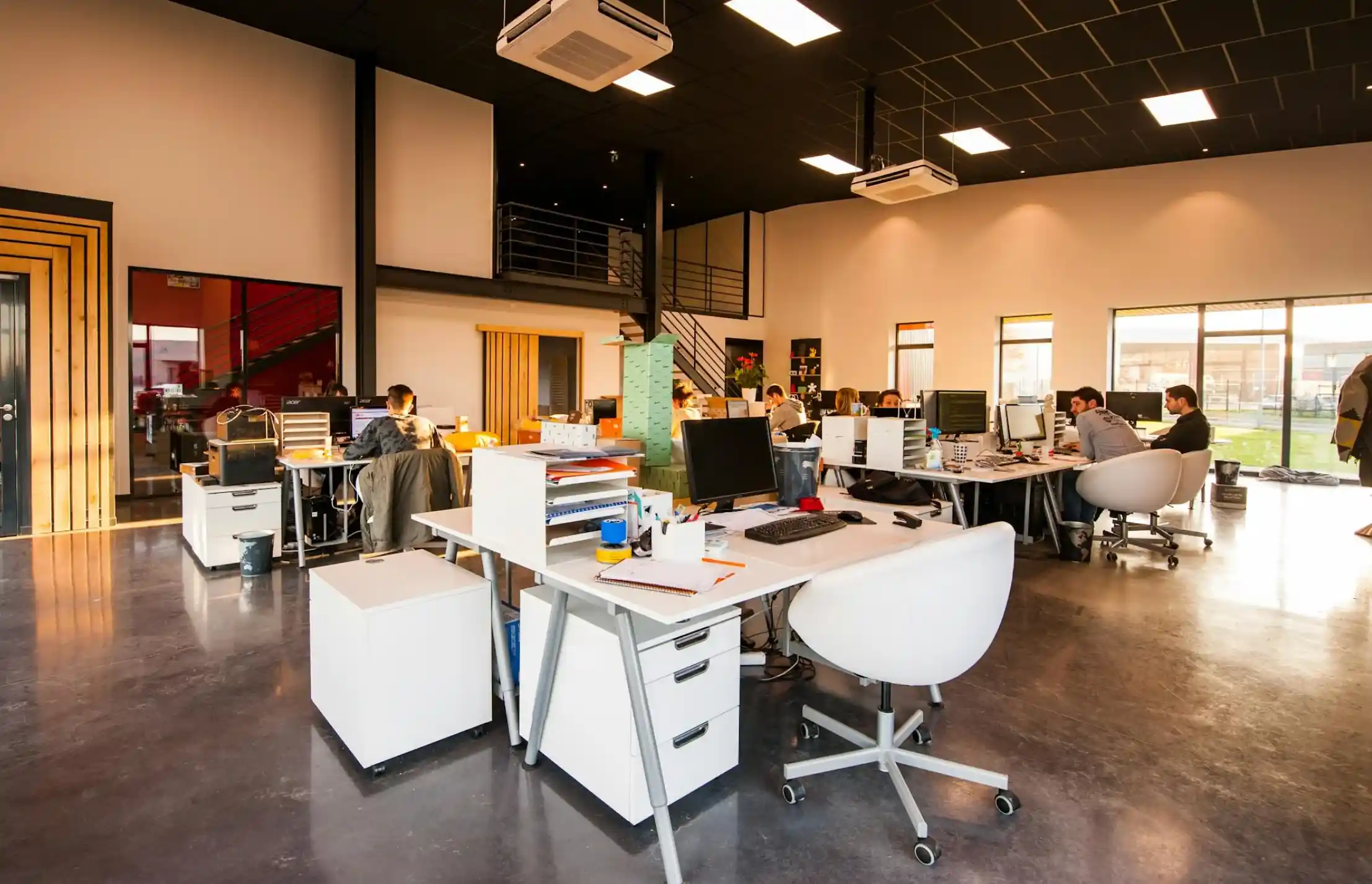 people working in office