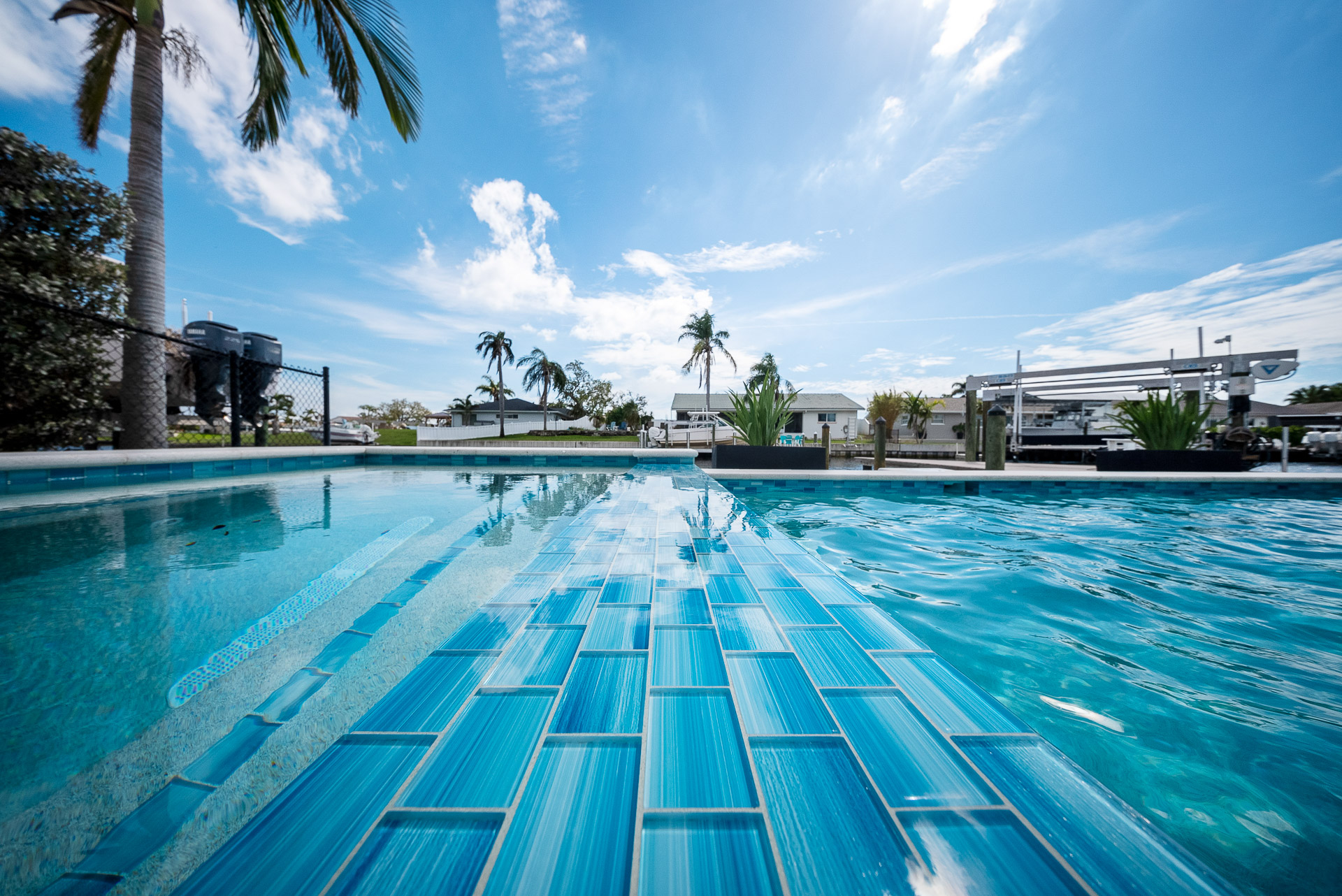 side of a swimming pool