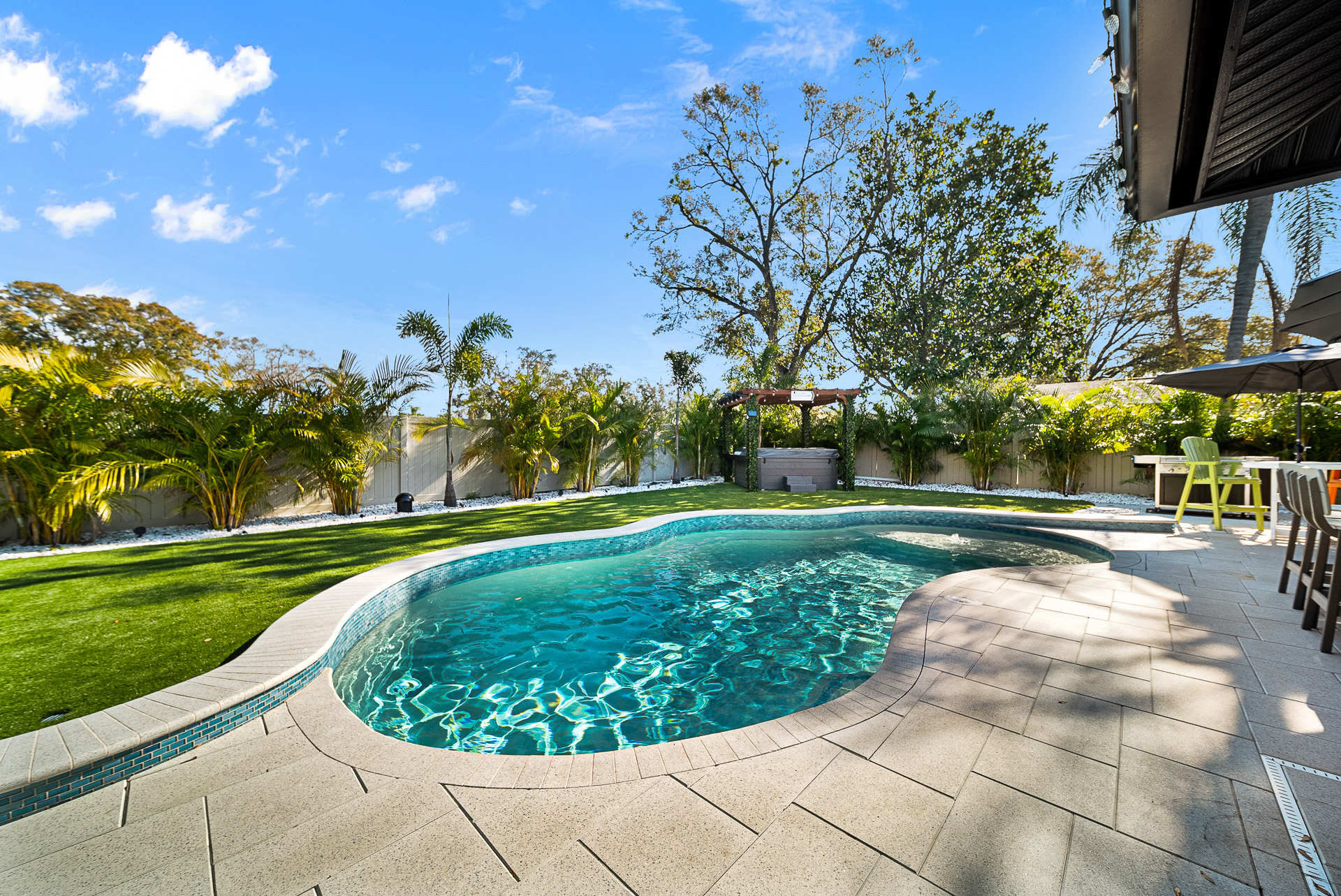 backyard with swimming pool