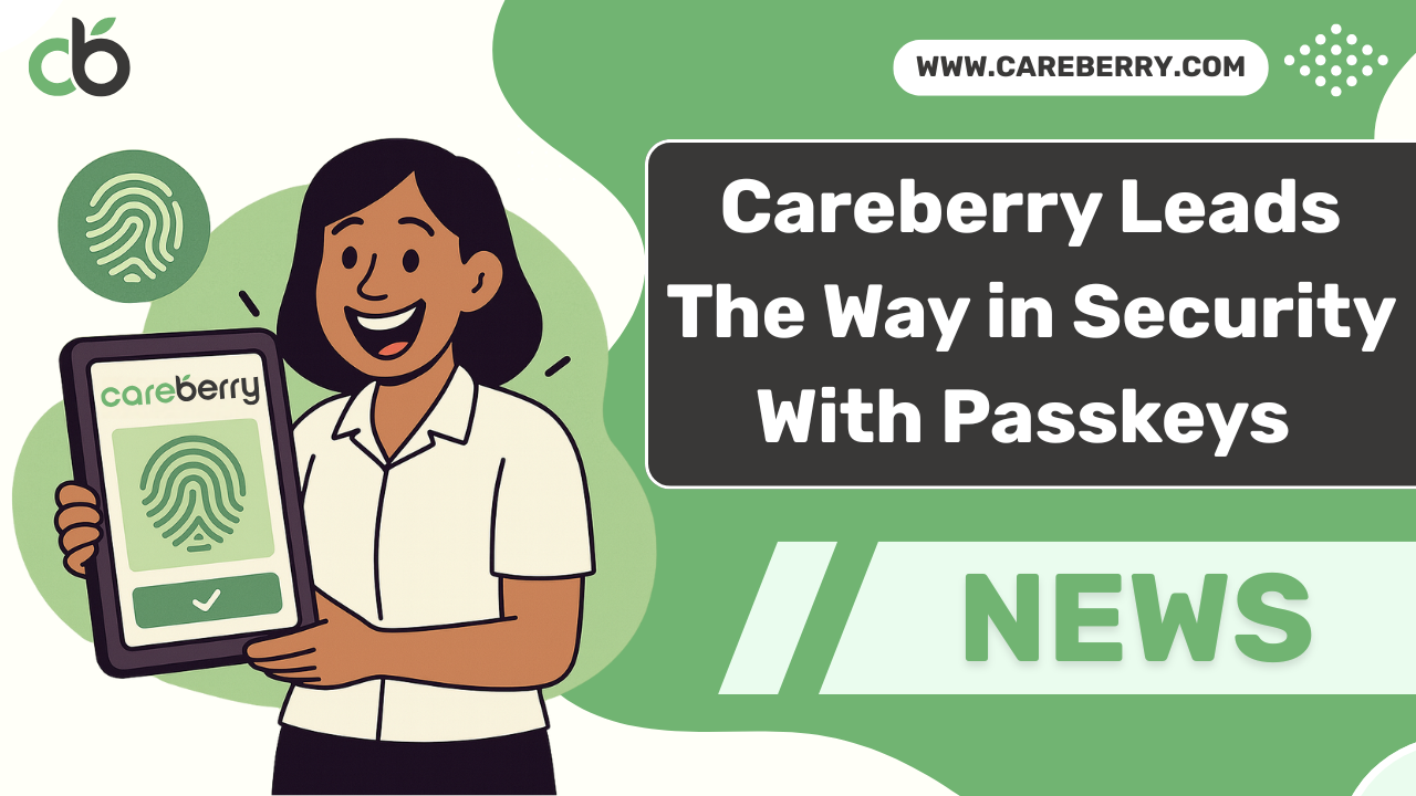 An image demonstrating various aspects of security via passkeys Careberry - Image