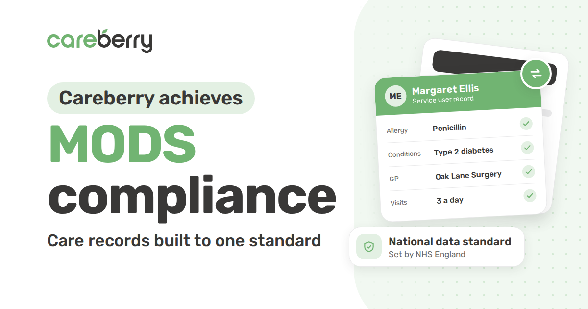 NHS MODs Compliance graphic process - Careberry
