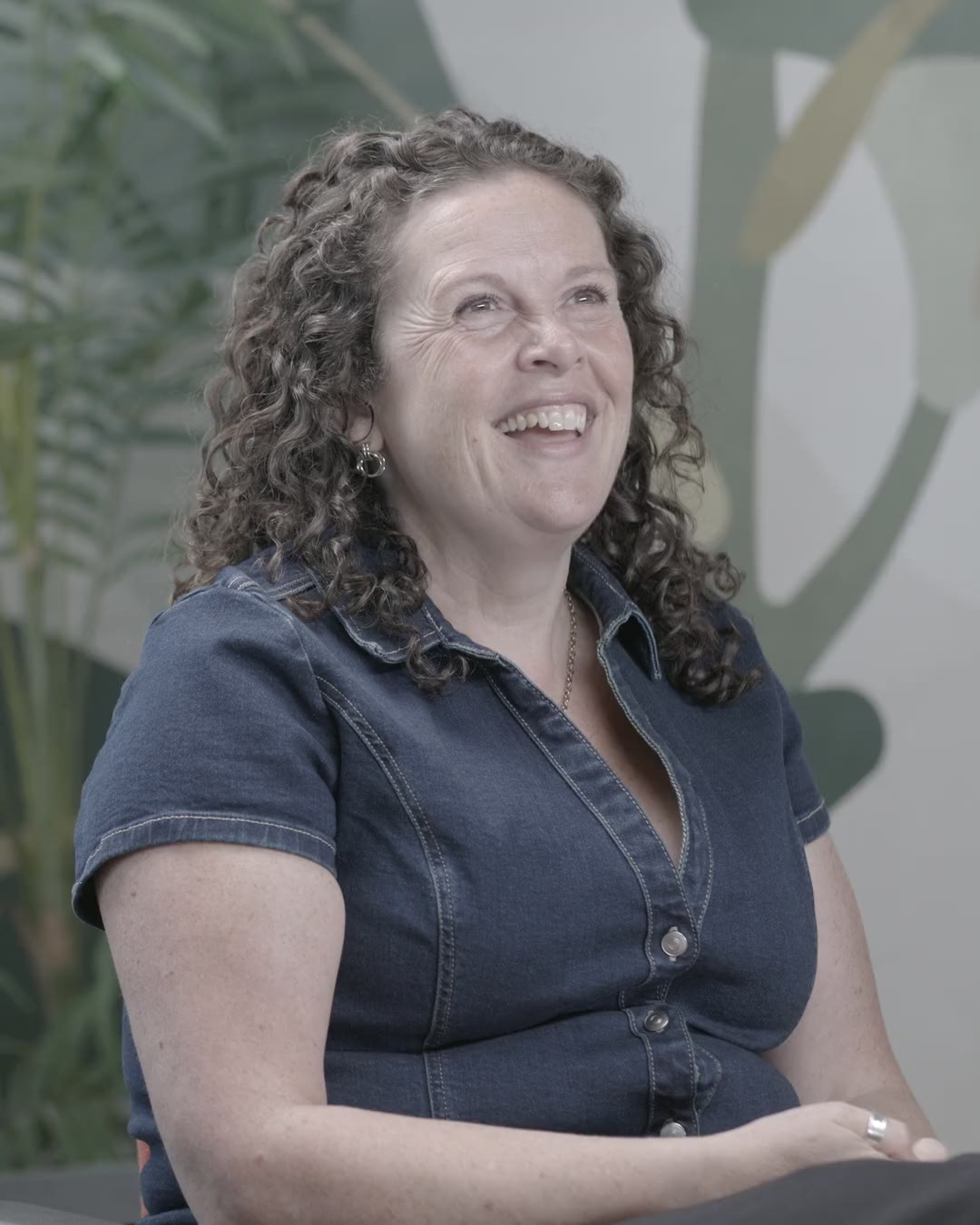 Sara Cooke, co-founder of We Are Brave, laughing as she speaks during her interview.