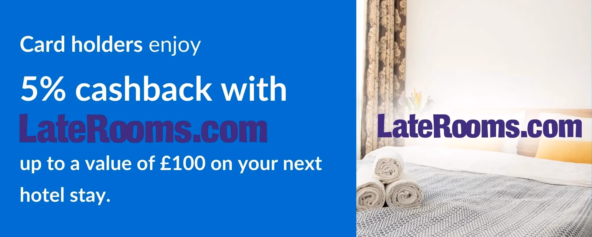 national disability card holders enjoy 5% cashback with LateRooms.com up to a value of £100 