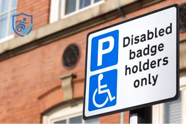 Blue badge disabled badge holders only sign