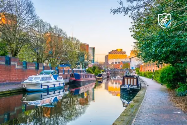 Photo of barges on the river in Birmingham
