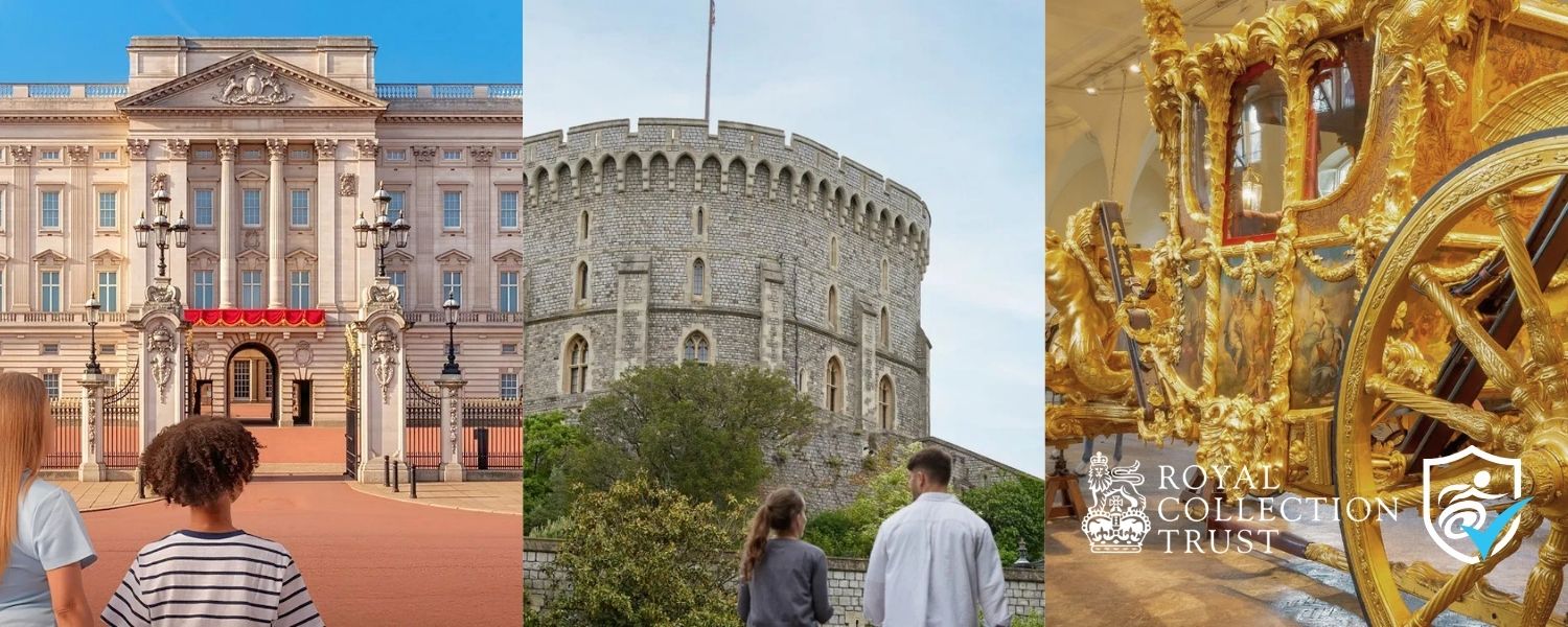 photos of buckingham palace, windsor castle and the royal mews