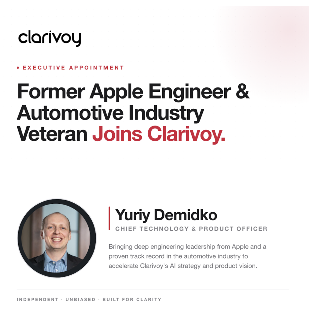 Clarivoy Appoints Yuriy Demidko as Chief Technology & Product Officer