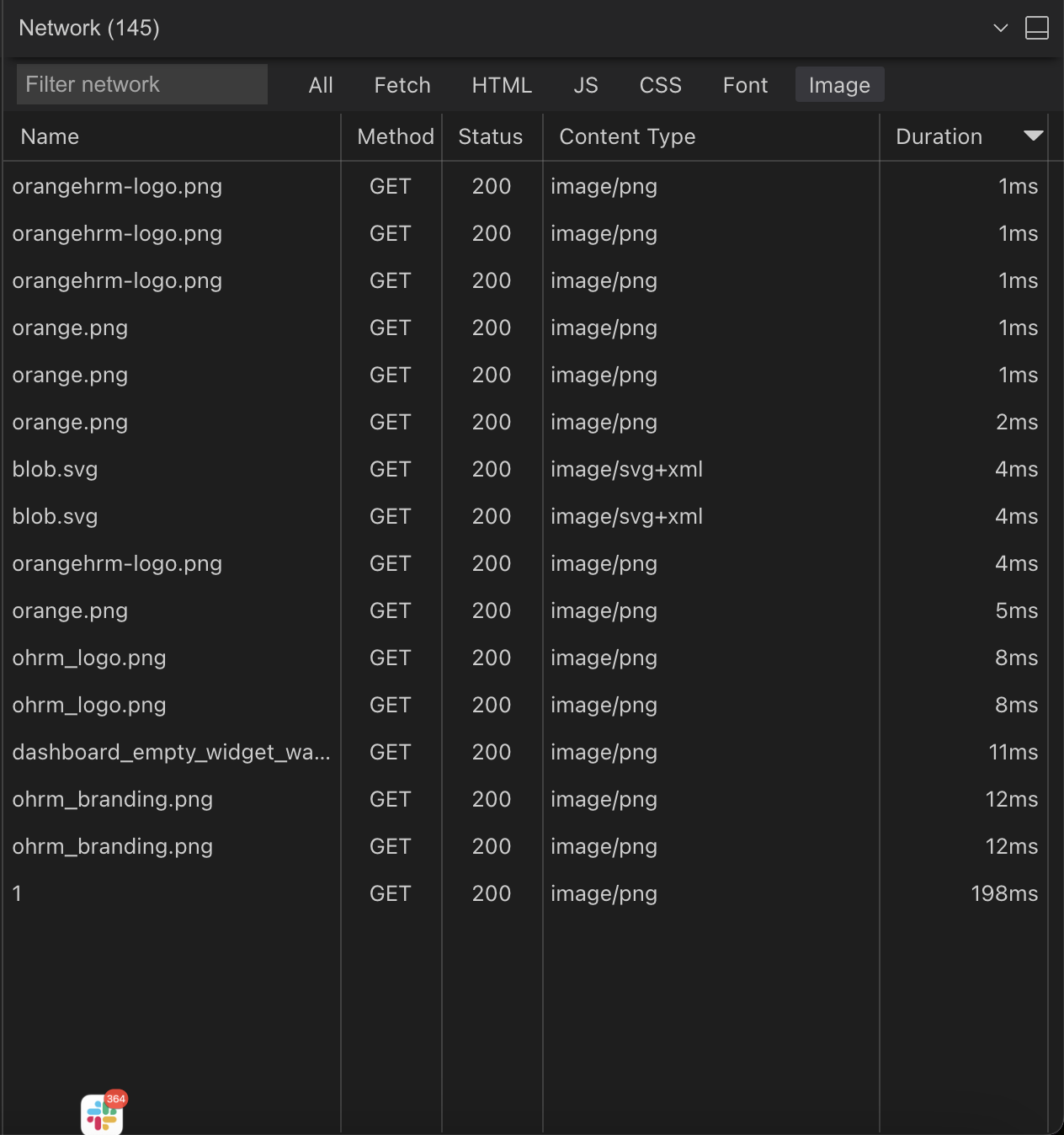  image load times table