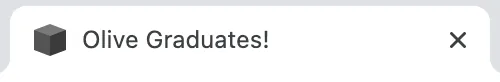 Tab with Squarespace Favicon and the words "Olive Graduates!" 