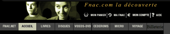 Header site Fnac années 2000