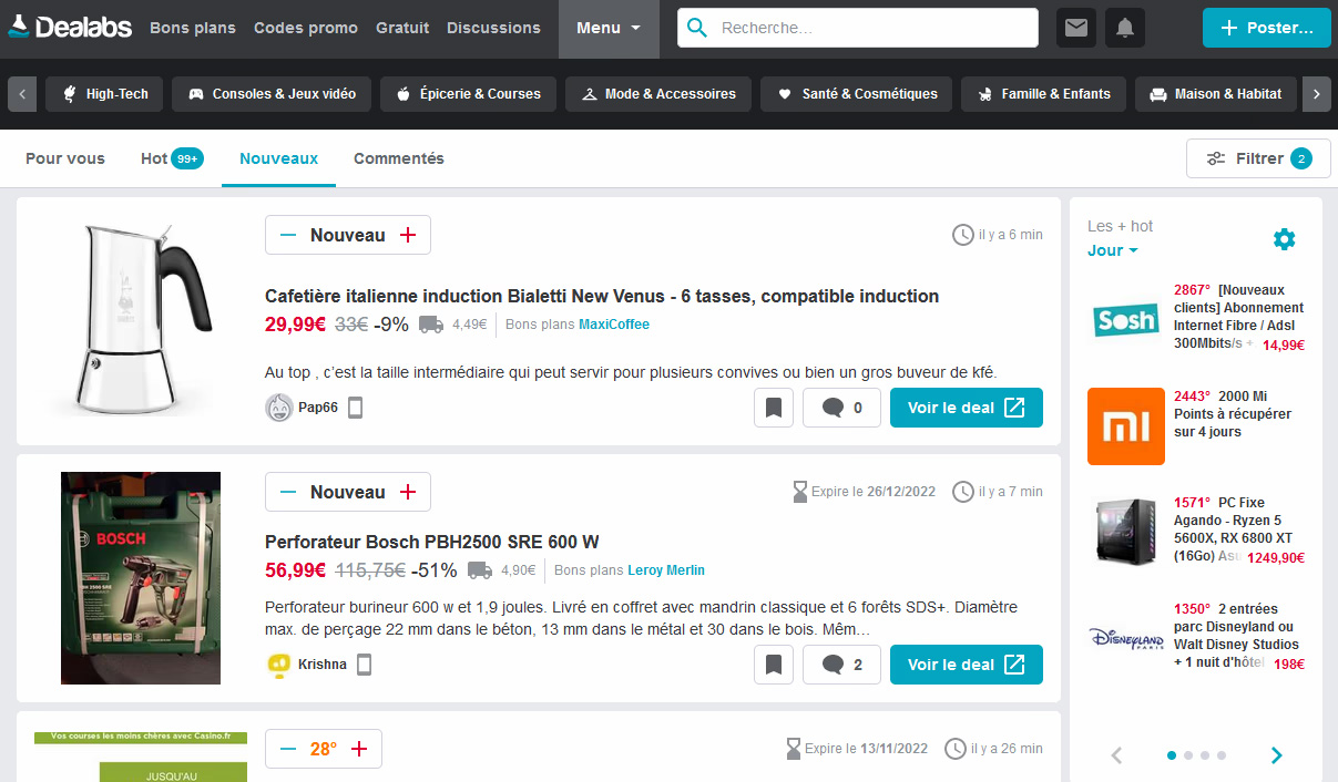 Capture ecran de dealabs