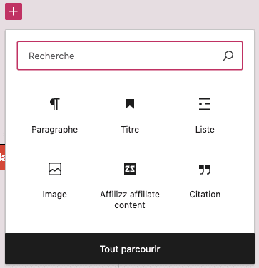 bouton affilizz wordpress