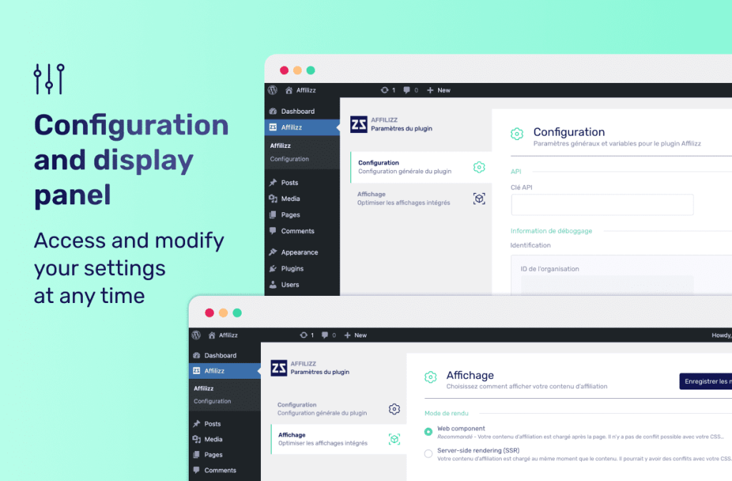 cle api wordpress affilizz