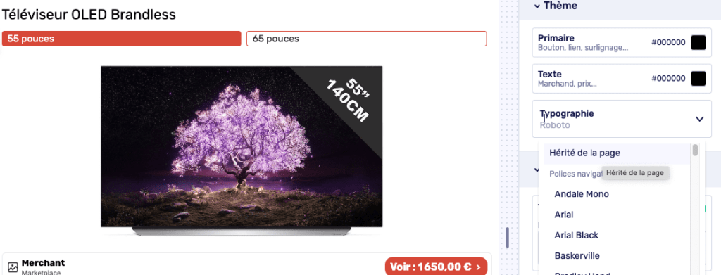 police hérité de la page affilizz