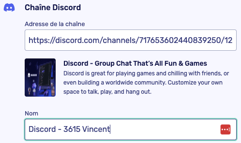 adresse chaine discord