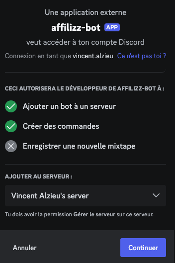 continuer discord